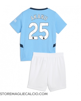 Manchester City Manuel Akanji #25 Maglia Gara Casa Repliche 2024-25 Bambino Maniche Corte Manchester City Manuel Akanji #25 Maglia Gara Casa Repliche 2024-25 Bambino Maniche Corte